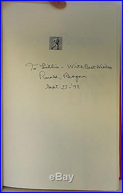 RONALD REAGAN An American Life The Autobiography INSCRIBED FIRST EDITION