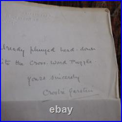 Rare 2 Signed Letters Tipped In Crosbie Garstin High Noon First Edition 1925