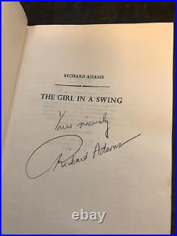 Rare Signed Richard Adams The Girl In A Swing 1st/1st 1980