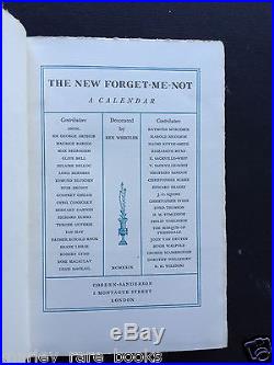 Rex Whistler SIGNED perfect DJ 1929 THE NEW FORGET-ME-NOT CALENDAR First Edition