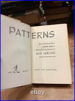 Rod Serling Patterns Signed First Edition First Printing Hardcover Dust Jacket