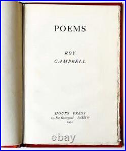 Roy CAMPBELL, Ian Fleming association copy / Poems Signed 1st Edition