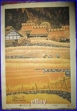 SHIRO KASAMATSU-Japanese Woodblock-Autumn At Ohara-FIRST EDITION 1963