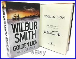 SIGNED BOOK Golden Lion by Wilbur Smith First Edition 1st Print