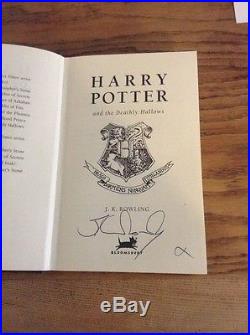 SIGNED BY JK ROWLING, HARRY POTTER & THE DEATHLY HALLOWS, FIRST EDITION