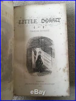 SIGNED CHARLES DICKENS LITTLE DORRIT First Edition Leather Bound Hardback 1857