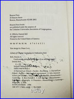 SIGNED Confronting Authority HC DJ 1st/1st Derrick Bell 1994 Like New CRT VG+