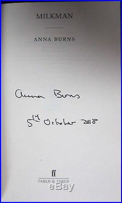 SIGNED & DATED FIRST EDITION Anna Burns MILKMAN The 2018 Booker Prize Winner UK