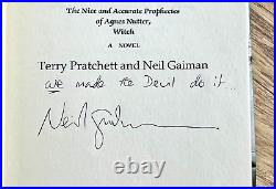 SIGNED DOODLED Neil Gaiman Terry Pratchett GOOD OMENS Gollancz 1st / 1st HBDJ