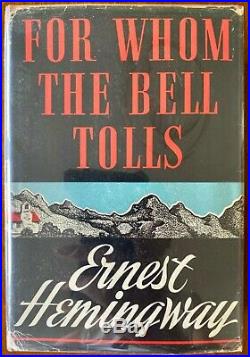 SIGNED Ernest Hemingway For Whom The Bell Tolls First US Edition 1940 Scribers