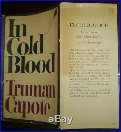 SIGNED, FIRST EDITION, FIRST PRINTING, IN COLD BLOOD, by TRUMAN CAPOTE, 1965, DJ