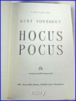 SIGNED FIRST EDITION Franklin Library HOCUS POCUS Kurt Vonnegut 1990 LEATHER MNT