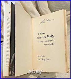 SIGNED First Edition Arthur Miller A View From The Bridge 1955 Viking DJ RARE