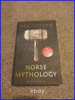 SIGNED First Edition Norse Mythology by Neil Gaiman Black Pages Hardback 2017