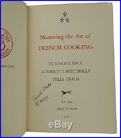 SIGNED Mastering the Art of French Cooking JULIA CHILD 1961 First Edition 2nd
