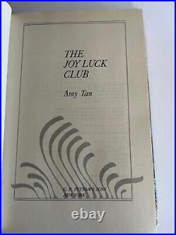 SIGNED THE JOY LUCK CLUB AMY TAN First Edition, 1st 1989, hardcover Signed