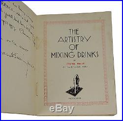 SIGNED The Artistry of Mixing Drinks FRANK MEIER 1936 First Trade Edition RITZ
