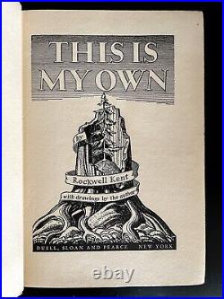 SIGNED This is My Own FIRST EDITION (thus) Rockwell KENT 1940