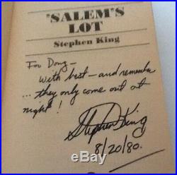 STEPHEN KING Salem's Lot AUTOGRAPHED Signed 1st PB Edition First Printing 1976