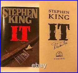 STEPHEN KING signed hardcover book IT 1ST EDITION / 1ST PRINTING RARE