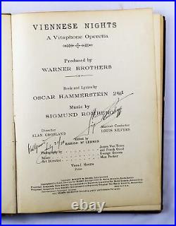 Sigmund Romberg Autograph on Viennese Nights piano/vocal score Rare 1930 Publn