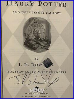 Signed 1st Edition 2nd Print US Hardcover Harry Potter and the Deathly Hallows