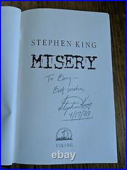 Signed 1st edition Misery stephen king
