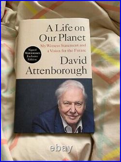 Signed 1st edition of David Attenborough's A Life on This Planet