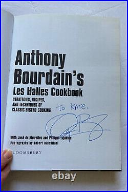 Signed Anthony Bourdain Les Halles Cookbook First Edition 1st Print 2004 Hardb