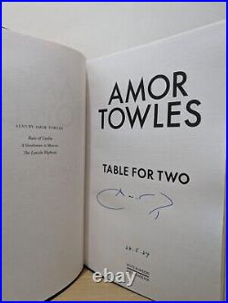 Signed-Dated-First Edition-Table For Two by Amor Towles-New