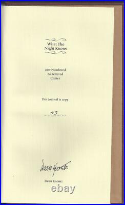 Signed Dean Koontz What The Night Knows S&n #43/200 Charnel House 2010