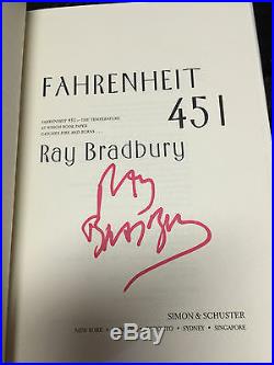 Signed Fahrenheit 451 Ray Bradbury 1st Edition 50th Anniverary Ed As New In Dj