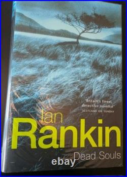 Signed First Edition, Dead Souls, Ian Rankin. Rebus. Unclipped Dust Jacket, 1999