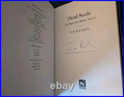 Signed First Edition, Dead Souls, Ian Rankin. Rebus. Unclipped Dust Jacket, 1999