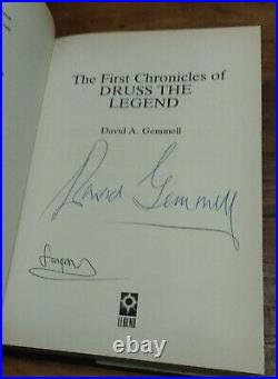 Signed First Edition Druss the Legend David Gemmell Signed by Gemmell & Fangorn