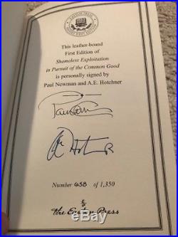 Signed First Edition Easton Press Gold Shameless Exploitation Paul Newman