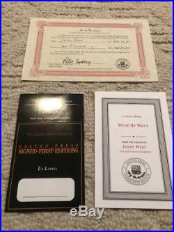 Signed First Edition Easton Press Gold West By West Hof Jerry West La Lakers