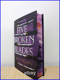 Signed-First Edition-Five Broken Blades by Mai Corland-Sprayed-New