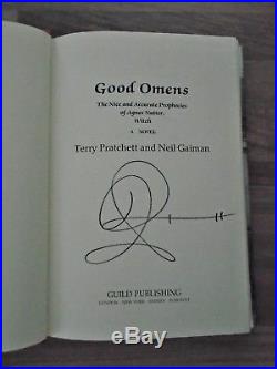 Signed First Edition Good Omens. Terry Pratchett. Neil Gaiman. 1st Guild 1990