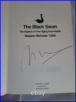 Signed First Edition Hardcover Book 2007 The Black Swan Nassim Nicholas Taleb