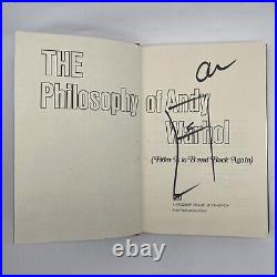 Signed First Edition Philosophy Of Andy Warhol Hardcover With Sketched Soup Can