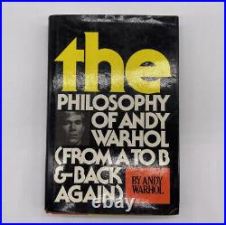 Signed First Edition The Philosophy Of Andy Warhol Hardcover Book 1975