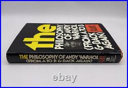 Signed First Edition The Philosophy Of Andy Warhol Hardcover Book 1975