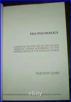 Signed First Limited Edition, Timothy Leary, 1977, Exo-psychology, Lsd