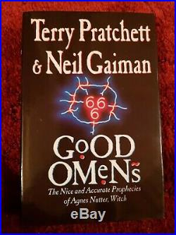 Signed Good Omens 1st Edition Hardback Book Neil Gaiman Terry Pratchett