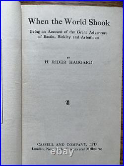 Signed H Rider Haggard / WHEN THE WORLD SHOOK 1st edition 1919