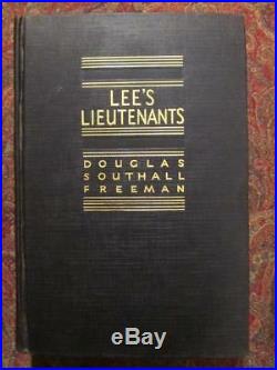 Signed Lee's Lieutenants 1942 First Edition By Douglas Southall Freeman