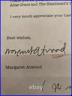 Signed Margaret Atwood Handmaid's Tale Uk First Hardcover & Signed Letter