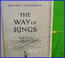 Signed THE WAY OF KINGS Brandon Sanderson 1st First Edition HC Cosmere Universe