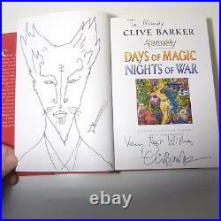 Signed With Sketch Clive Barker Abarat Days Magic Nights Of War First Edition